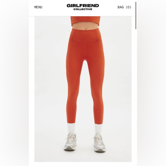 GIRLFRIEND COLLECTIVE COMPRESSIVE HIGH-RISE LEGGING - small, terracotta. - Picture 7 of 8